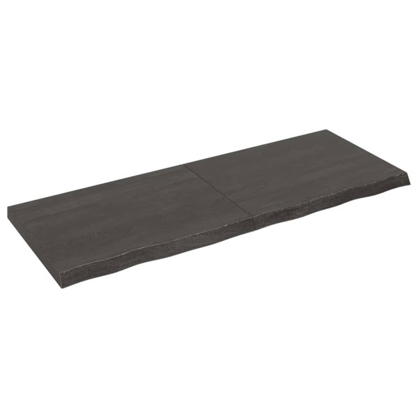 Berkfield Wall Shelf Dark Grey 160x60x6 cm Treated Solid Wood Oak