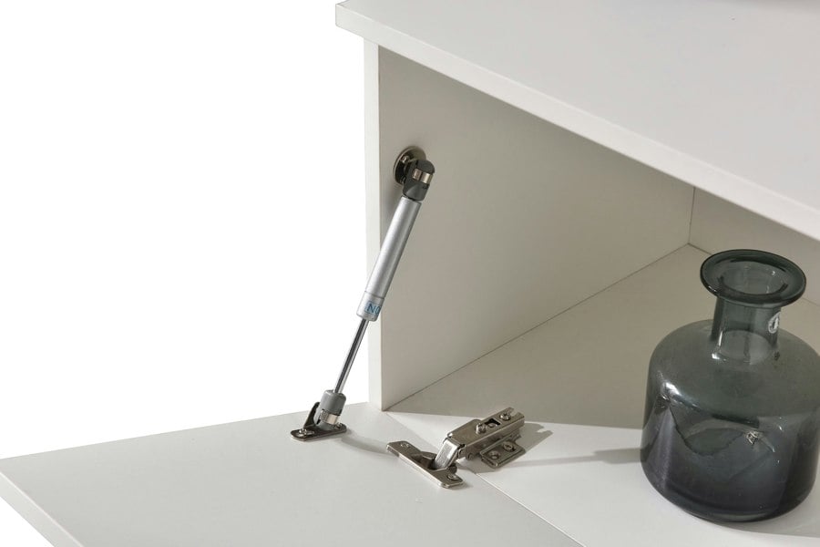 MDA Designs Auriga White Modern TV Cabinet for Flat TV Screens of up to 65" Entertainment Unit with Shelves and Built-in Blue LED Lights