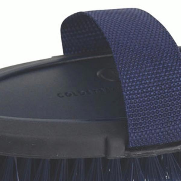 Coldstream Faux Leather Horse Body Brush - Blue/Navy - 