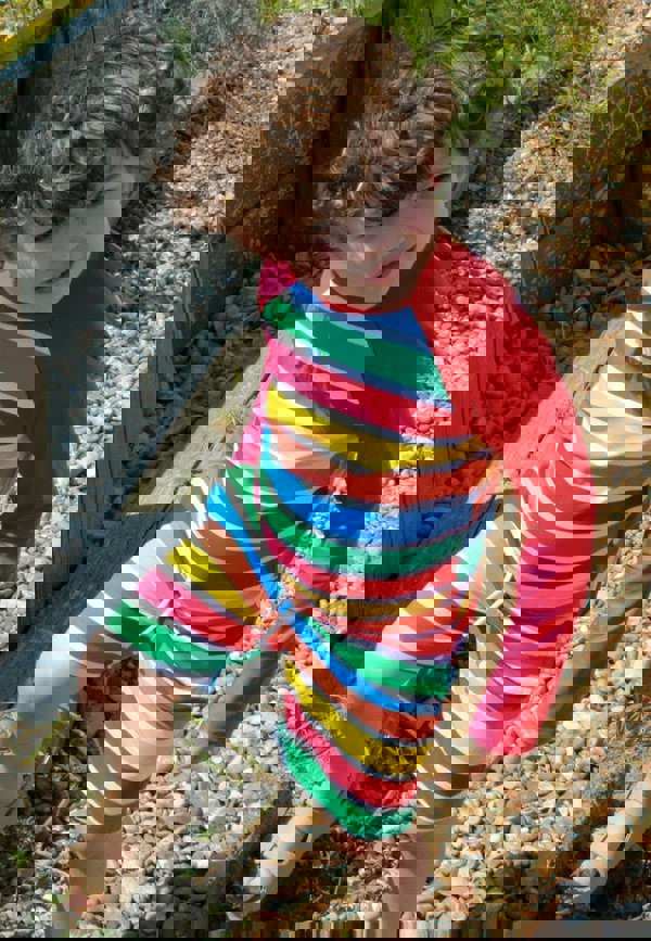 Happy Stripe Print Kids' Swim Rash Vest - Toby Tiger