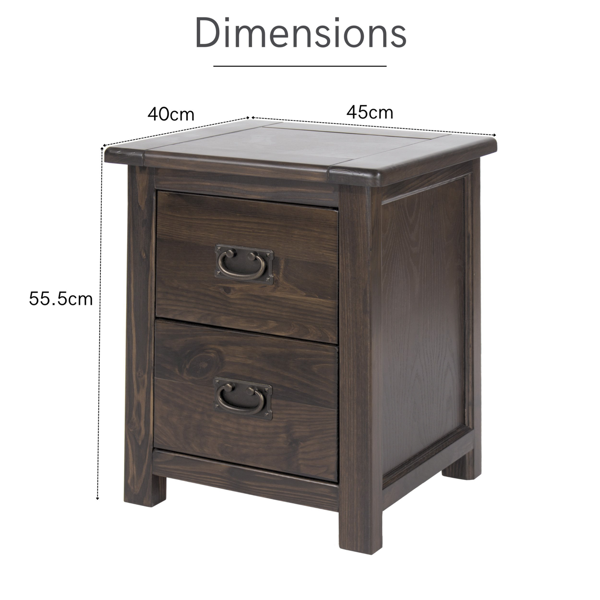Core Products Boston 2-Drawer Petite Bedside Cabinet