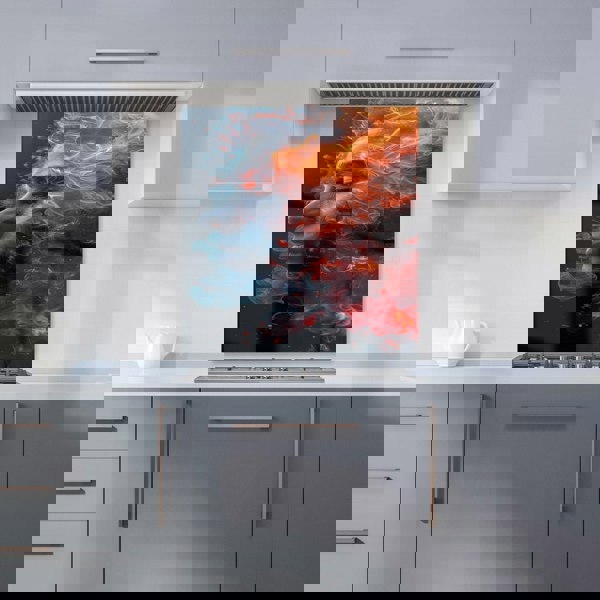 Warren Reed - Designer Fiery Mindscape: Portrait In Flames Kitchen Splashback