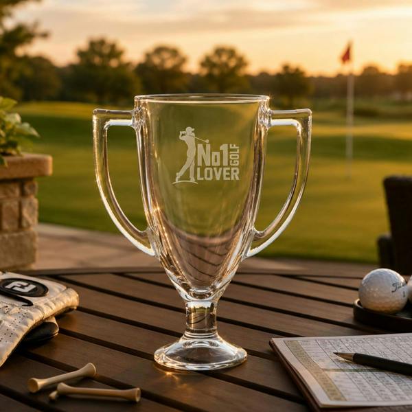 Top 3 No 1 Golf Lover Trophy Pint Glass Clear
