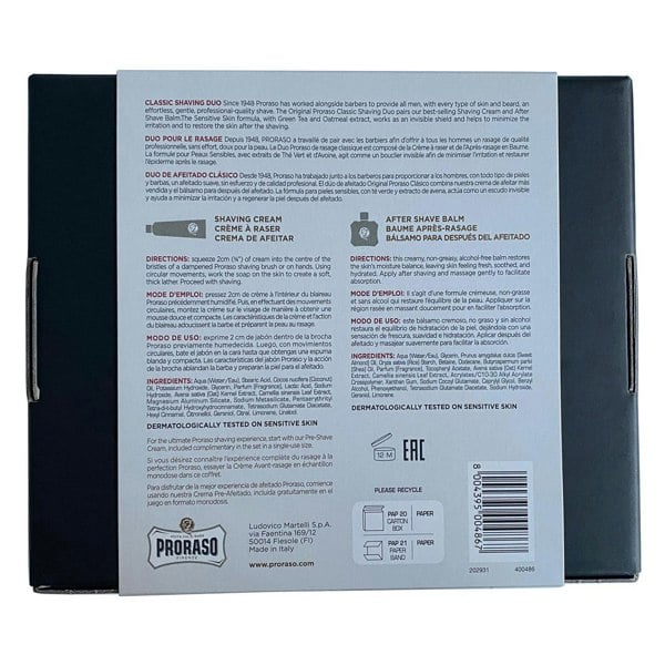 Proraso Classic Shaving Duo Sensitive Skin