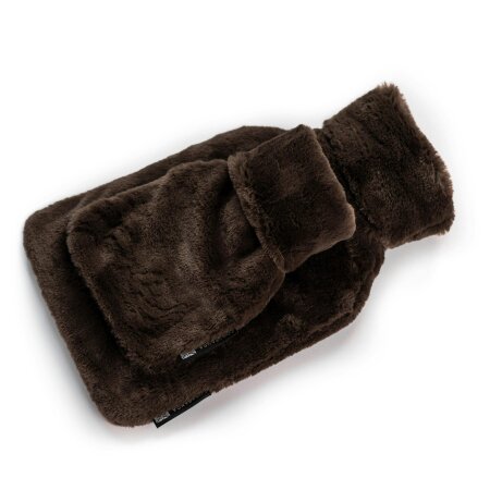 CosyPanda Little and Large Chocolate Faux Fur Hot Water Bottle Gift Set