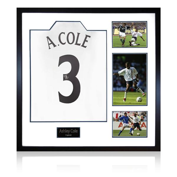 Ashley Cole Signed England Shirt Elite Frame
