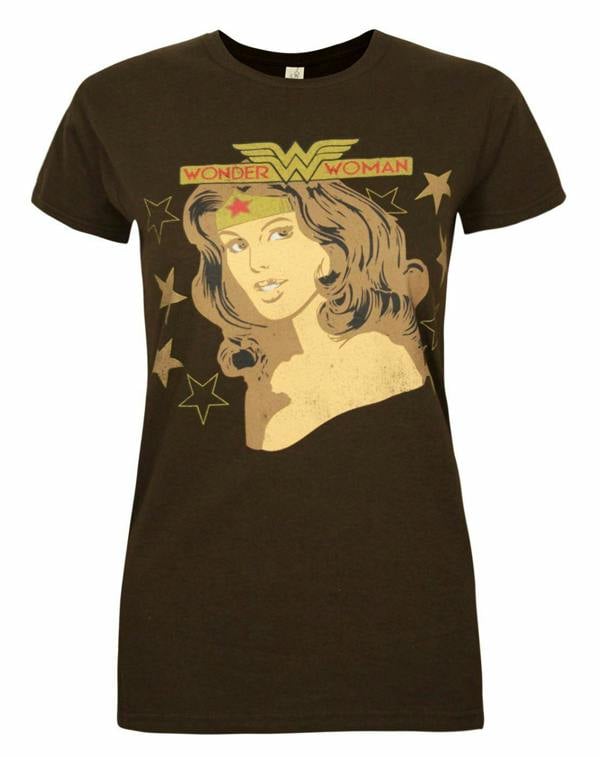 DC Comics Womens Brown Wonder Woman Short Sleeved T-Shirt