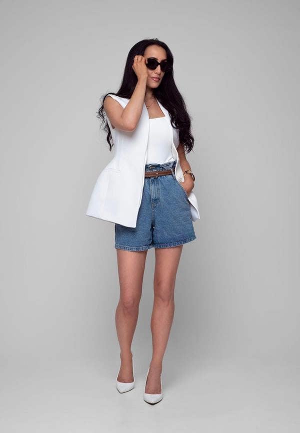I Am Denim Super High Waist Elasticated Shorts