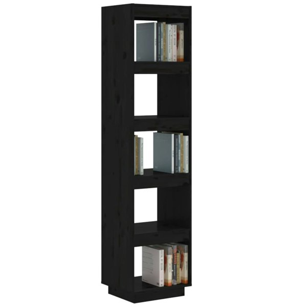 Berkfield Book Cabinet/Room Divider Black 40x35x167 cm Solid Wood Pine