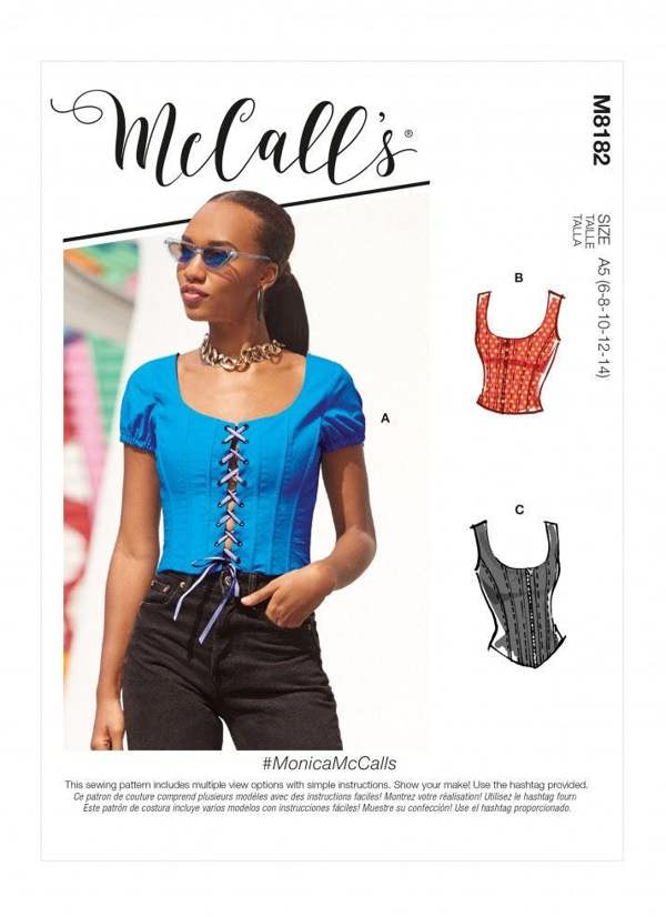 McCalls 8182 Paper Sewing Pattern – Women's Top, Intermediate