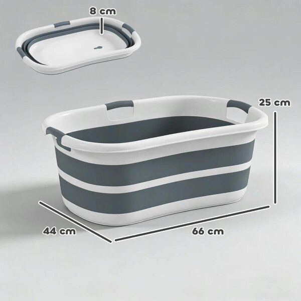 Dog Bath Tub, Portable Foldable Dog Bathtub with Drainage Hole, for Small Dogs Puppies Grey