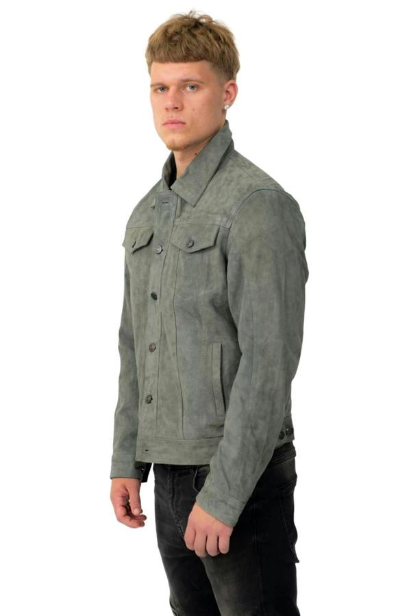 Infinity Leather Mens Goat Suede Leather Jeans Jacket-Adelaide