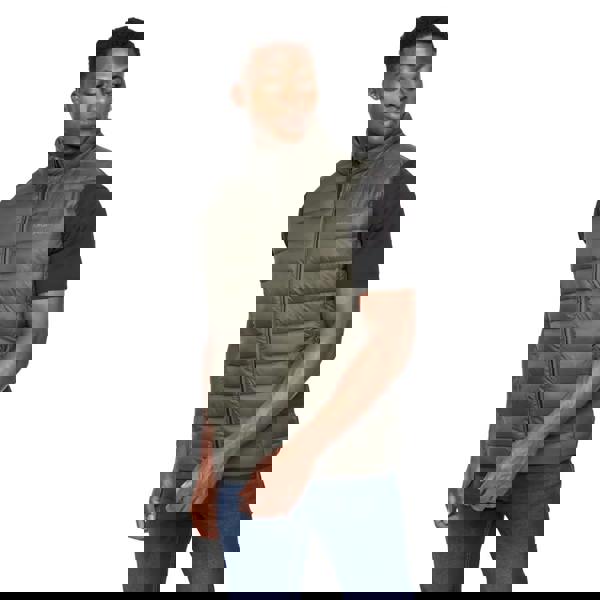 Crosshatch Mens Gattering Quilted Gilet - Olive Camo - 