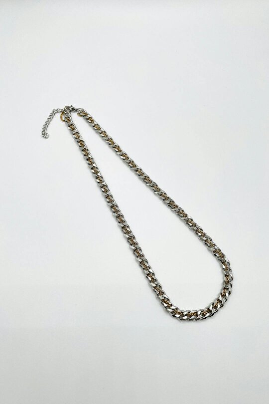 SVNX Woven Chain Necklace in Silver and Gold