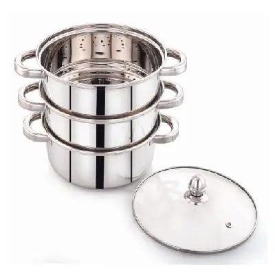 Sowbaghya SS 3 Tier Steamer Pot with Lid