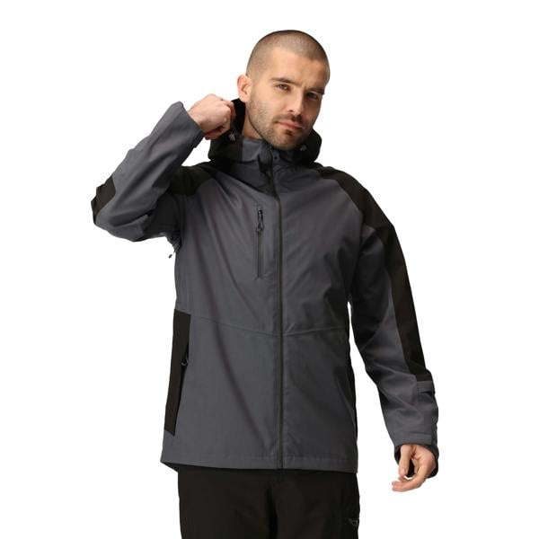 Regatta Professional Mens Contrast Detail Waterproof Jacket - Seal Grey/Black - 