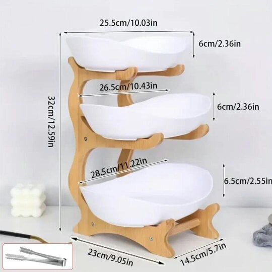 Havendro 3 Tier Fruit Storage Basket Bowl Holder Vegetable Utility Rack & Dining Stand