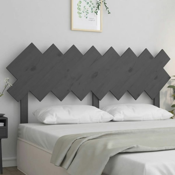Berkfield Bed Headboard Grey 159.5x3x80.5 cm Solid Wood Pine