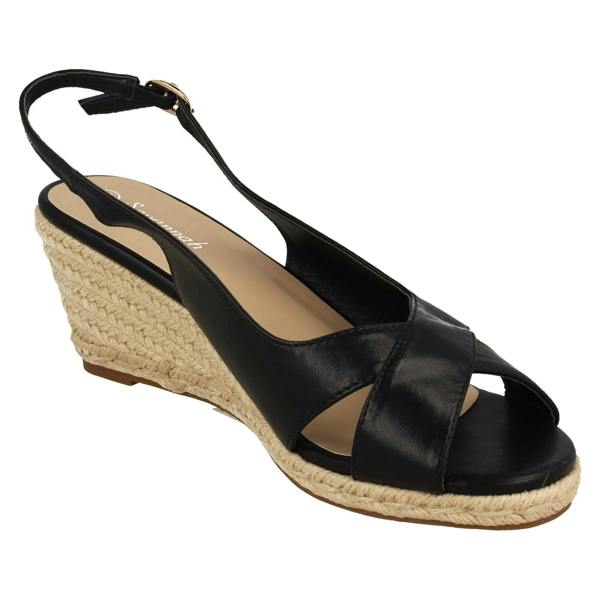 Savannah Ladies Savannah Mid Wedge Heel Espadrille Wide Fitting Sandals F2313