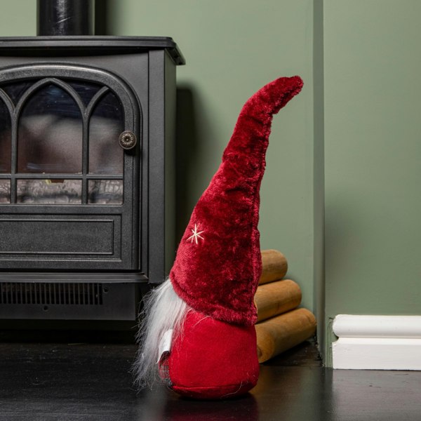 Samuel Alexander 48cm Red Tartan Sitting Christmas Gonk with Snowflake Hat