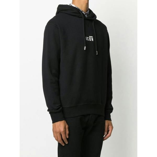 Dsquared Small Icon Print Hoodie   in  Black