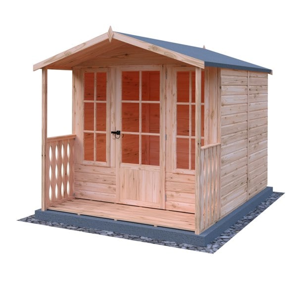 Shire Chatsworth & Verandah 7x7 12mm interlock Clad wooden Summerhouse - Best Shed