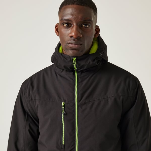 Regatta Men's Navigate Insulated Waterproof Jacket - Black/Lime Green