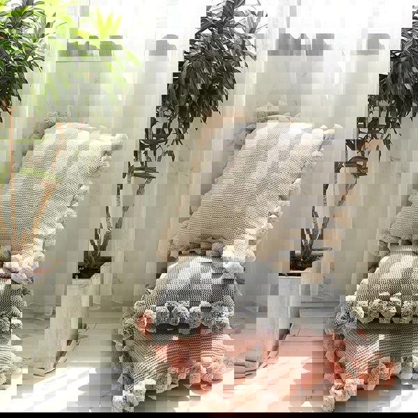 GU93 Set Of Three Cushions, Cotton-Weilai Concept-Grey + Pink + Greige-Weilai Concept