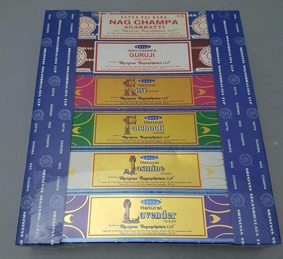Satya Nag Champa Variety Incense Sticks Set 4 Guruji, Pack of 12