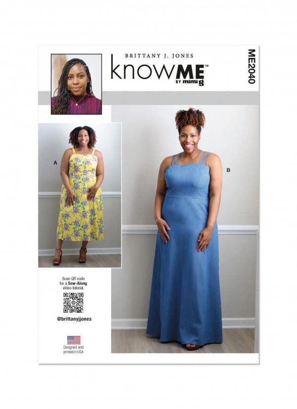 Know Me Sewing Pattern 2040, Dresses for Women, M1 (10-12-14-16-18) - Easy