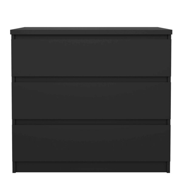 Wyld Haus Budapest Matt Black Wooden Chest 3 Drawers