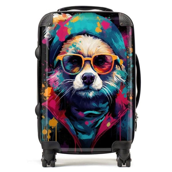 Warren Reed Multi Coloured Splashart Dog Suitcase