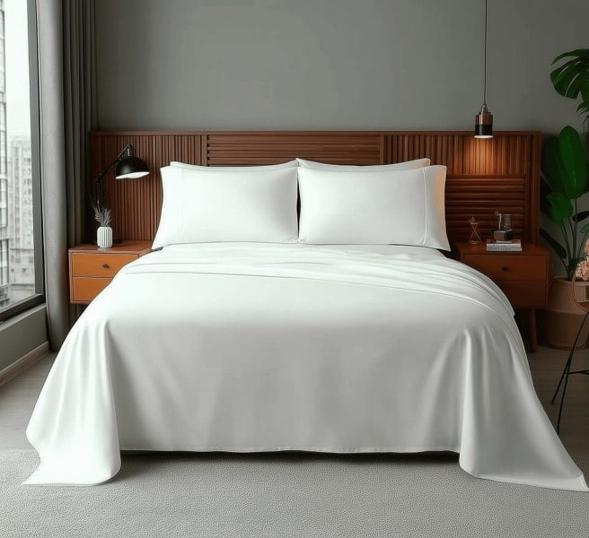 Snug City Microfibre Soft Touch Flat Sheet Plain Dyed Bed Linen