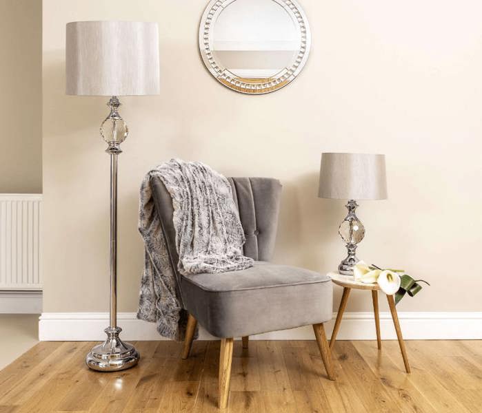 Vanessa Polished Chrome & Glass Table Lamp