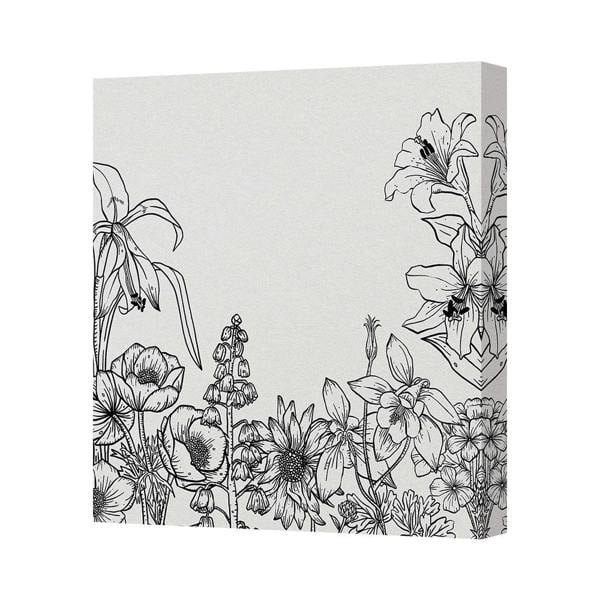 Benjamin Tate Design Floral Line Art Canvas Print With Deep Gallery Frame