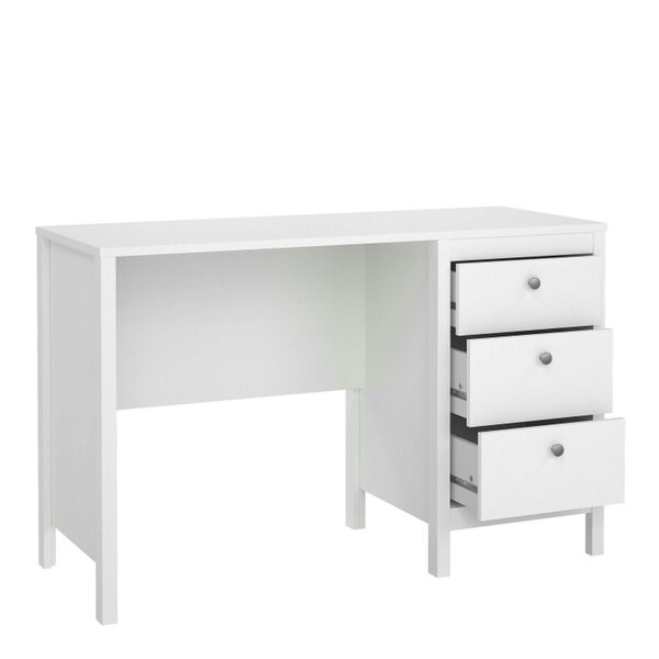 Wyld Haus Gossmere White Office Desk 3 Drawers
