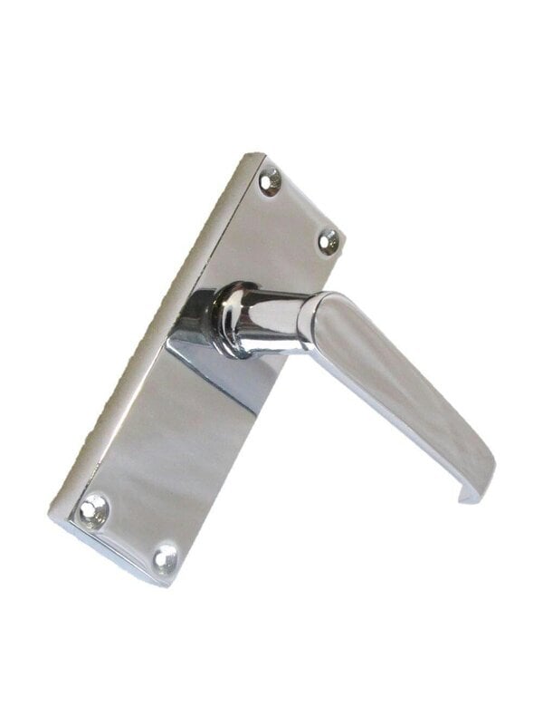 EDH Door Hardware Victorian Straight Chrome Door Handles – Interior Lever Handles + Tubular Latch