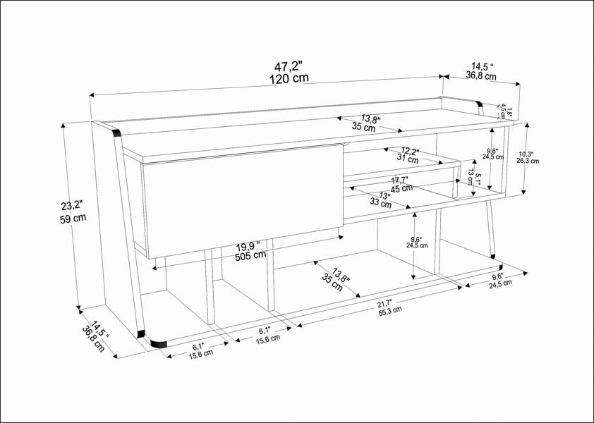 Decorotika Raca Modern Tv Stand TV Cabinet for TV's up to 55"