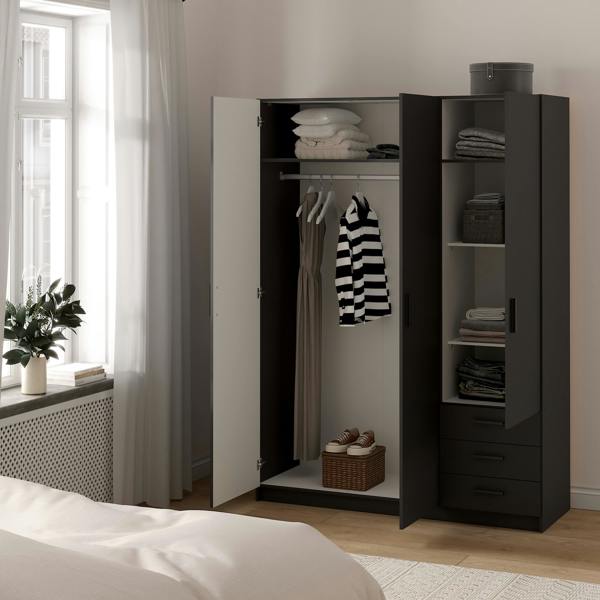Furniture To Go Sprint Wardrobe with 3 Doors + 3 Drawers in Matt Grey
