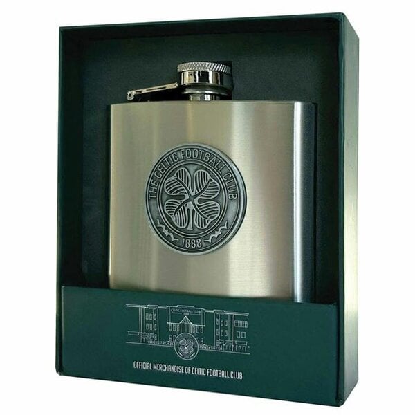 Celtic FC Stainless Steel Hip Flask, Drinkware, Sports, Gift