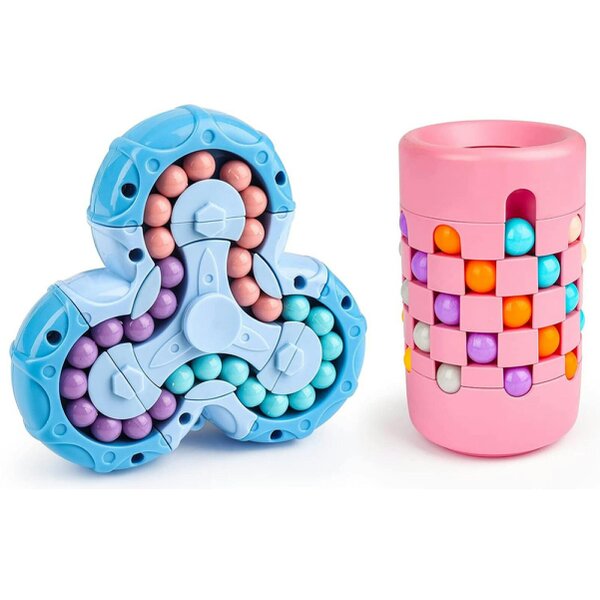 deAO Toys Magic Bean Rotating Cube Game Multicoloured Boys Girls Educational Gift Set