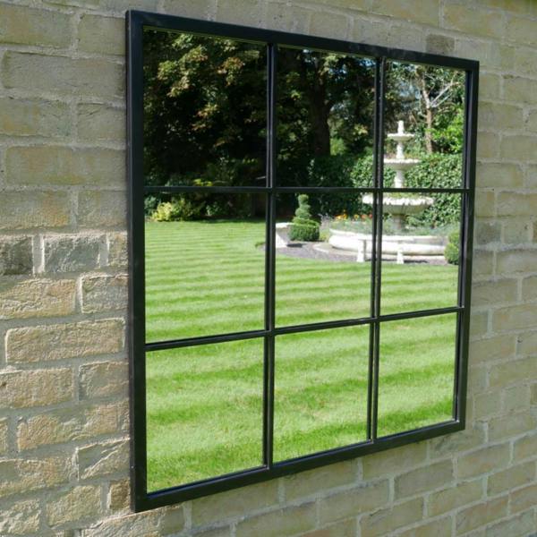 Large Wall Mounted  Vintage Simple Design Square Mirror for Garden or Home