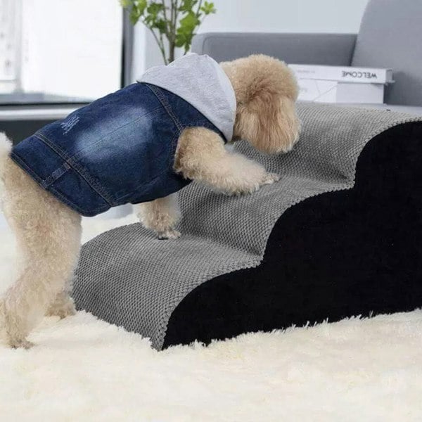 Comfy Non-Slip Pet Steps with Removable Cover Living and Home