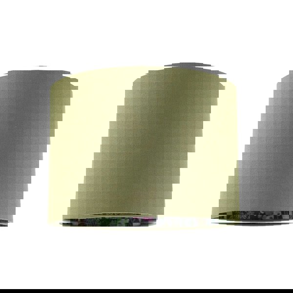 Woodland Animals and Forest Drum Lamp Shade with Olive Green Linen Image 1