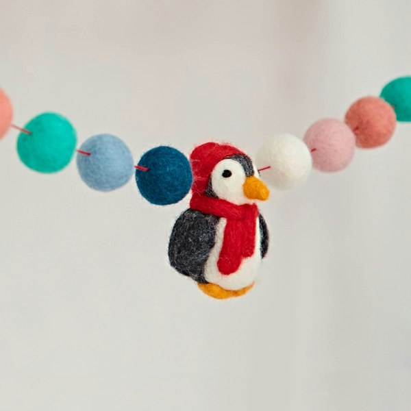 Paper High Felt Penguin Garland