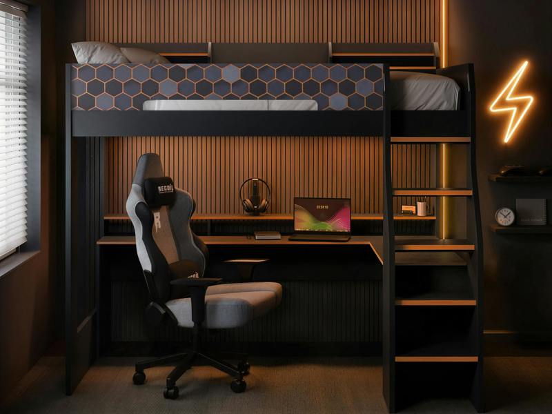 Recoil Ultimate Lumi Highsleeper with Desk Charcoal & Orange