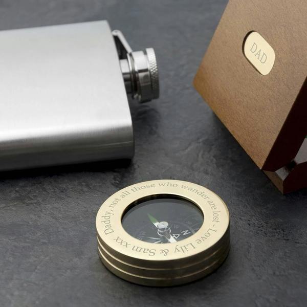 Personalised Father's Day Compass With Monogrammed Box - lifestyle shot