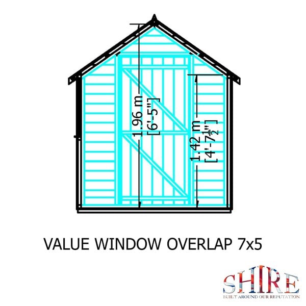 Shire Overlap 7x5 Economy with Window Storage Shed - Best Shed
