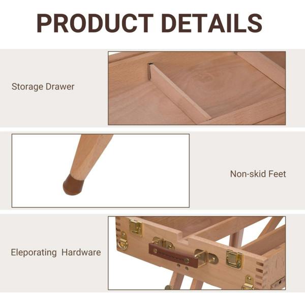 Dyzi Wooden Tripod Art Easel Folding Adjustable Drawing Workstation