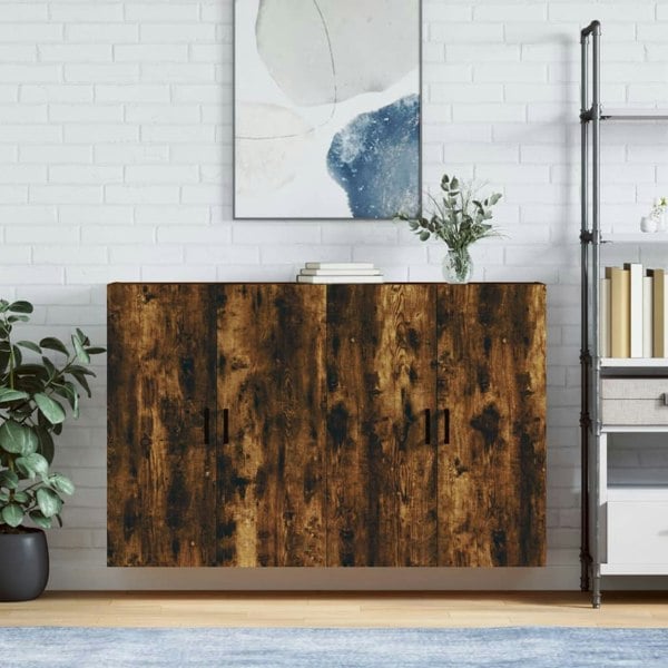 Berkfield Wall Mounted Cabinets 2 pcs Smoked Oak 69.5x34x90 cm